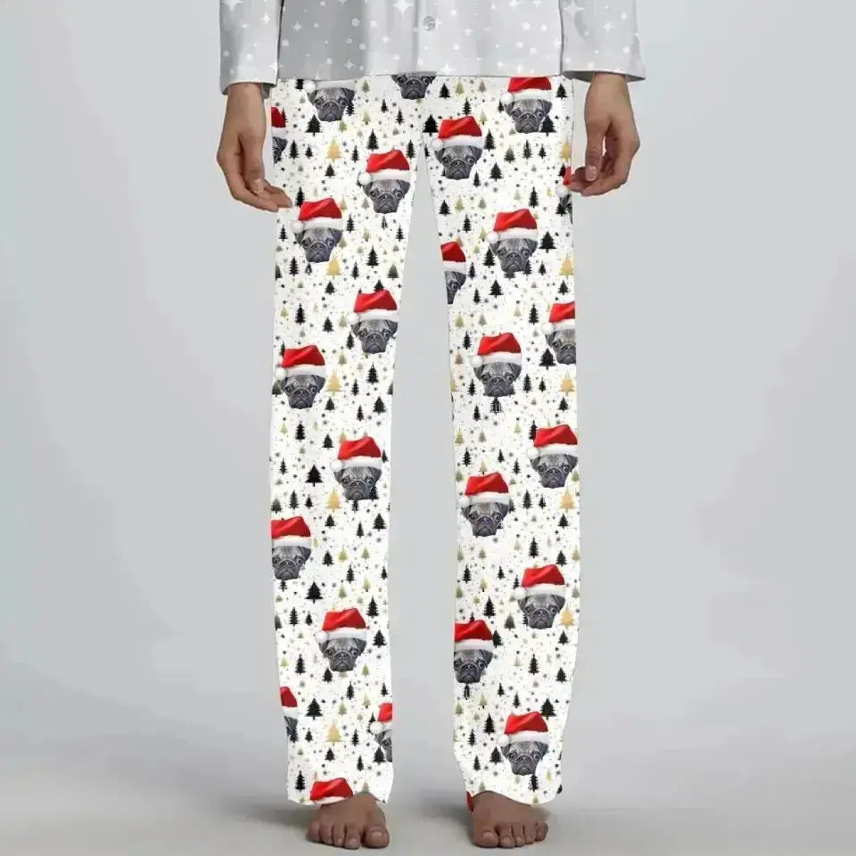 Personalized Pet Photo Women's Christmas Pajama Pants - Shaggy Chic