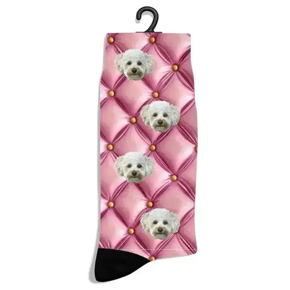 Personalized Pink Luxury Pattern Pet Socks - Shaggy Chic