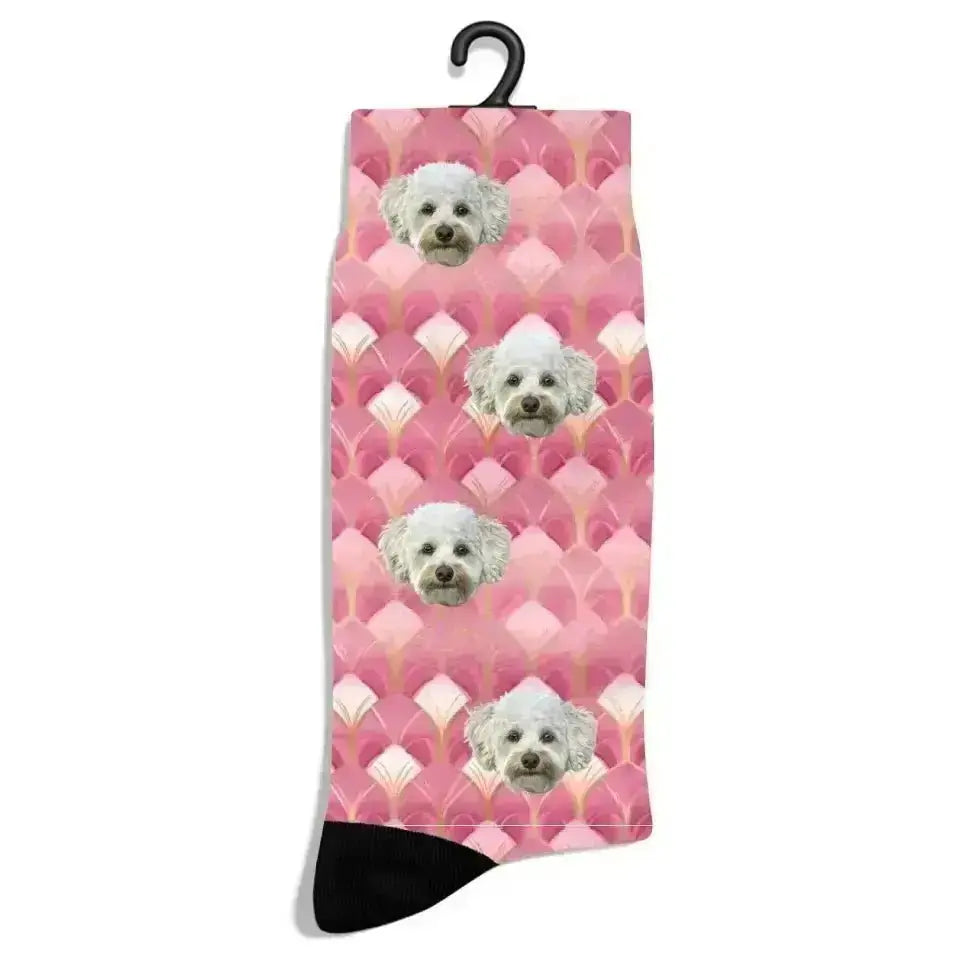 Personalized Pink Luxury Pattern Pet Socks - Shaggy Chic