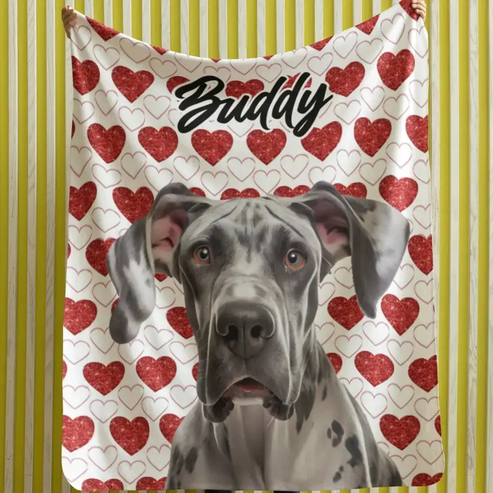 Valentine Pet Photo Blanket Printify