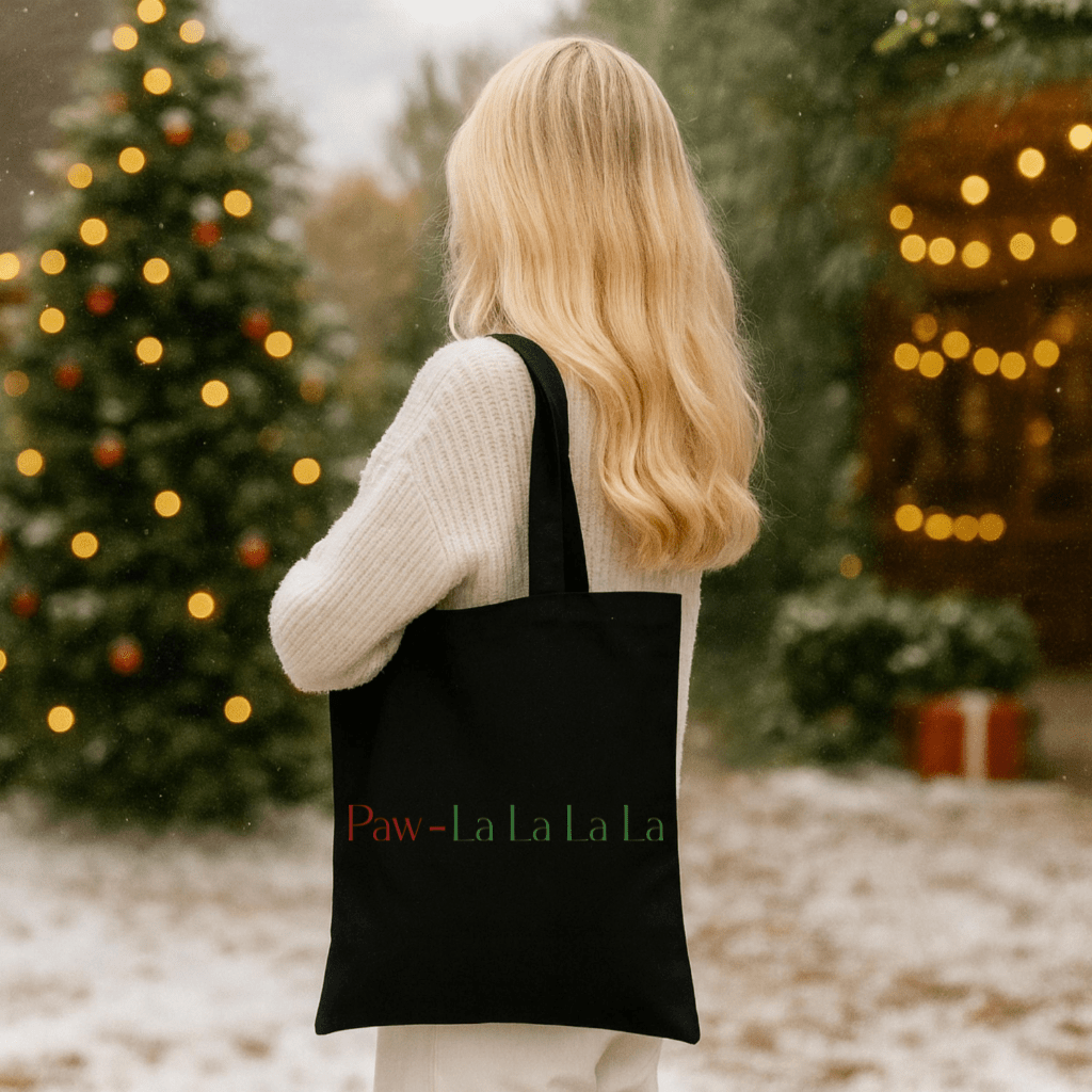 Canvas Tote Bag – 'Paw - La La La La' Cute Pet Holiday Tote - Shaggy Chic