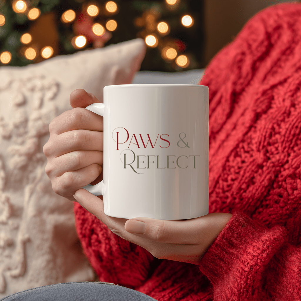 Ceramic Mug — 'Paws & Reflect' Floral Pet Lover Coffee Cup (11oz/15oz) - Shaggy Chic