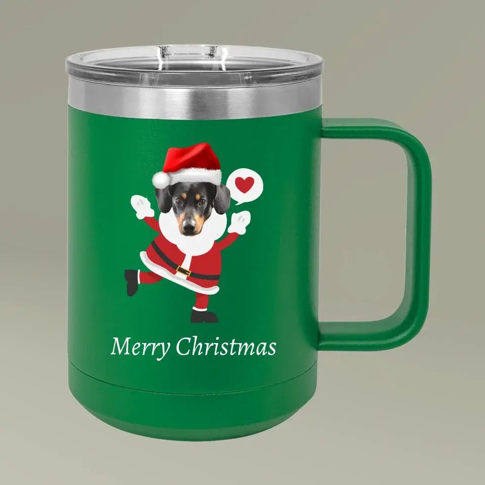 Christmas Dog Photo Coffee Mug Tumbler, 15oz - Shaggy Chic