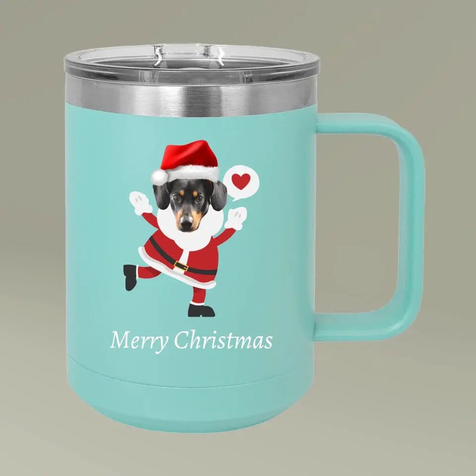 Christmas Dog Photo Coffee Mug Tumbler, 15oz - Shaggy Chic