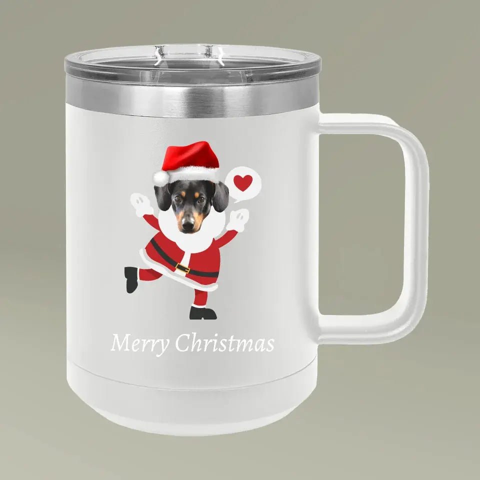 Christmas Dog Photo Coffee Mug Tumbler, 15oz - Shaggy Chic