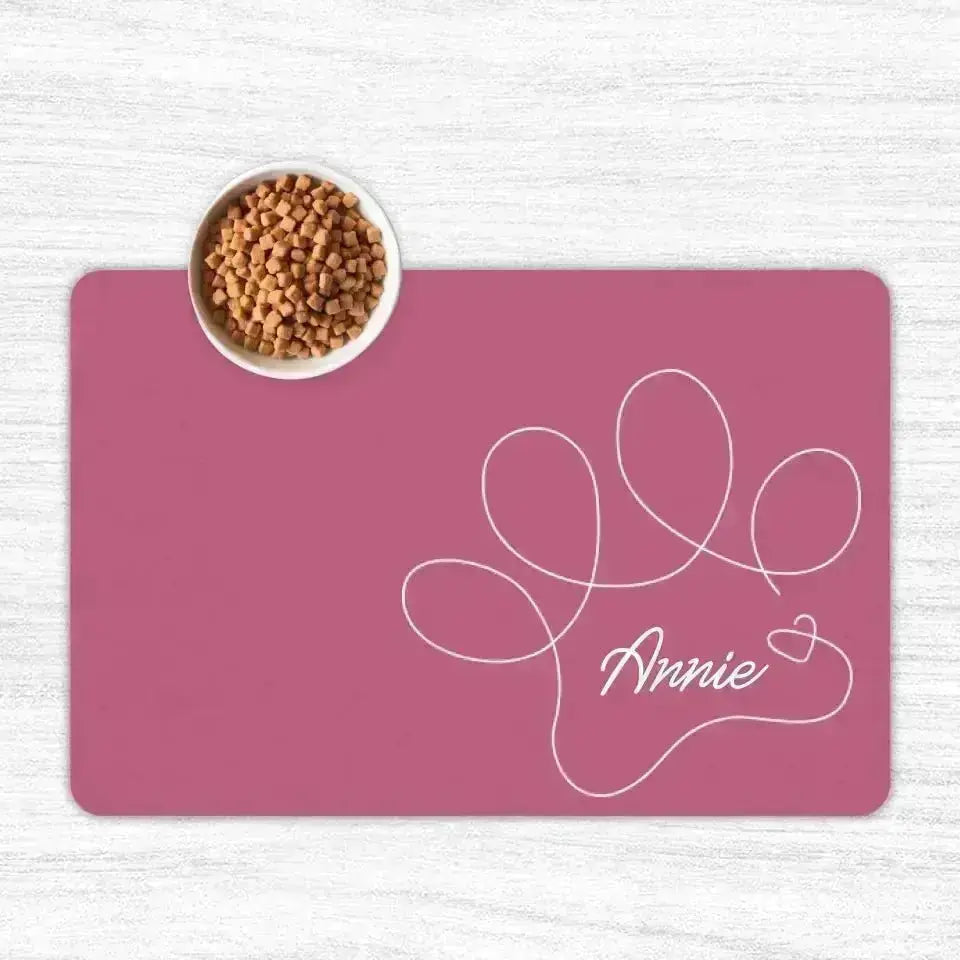 Custom Personalised Name Pet Food Mats - Shaggy Chic