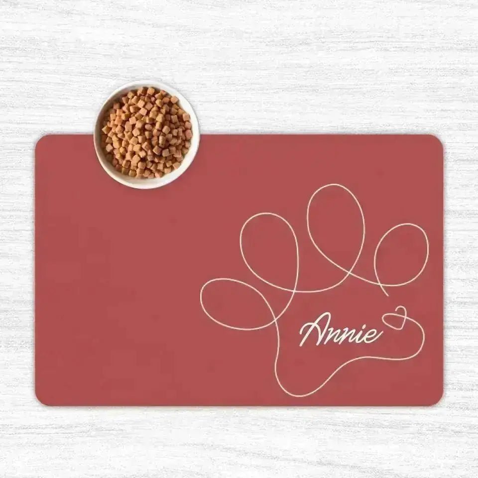 Custom Personalised Name Pet Food Mats - Shaggy Chic