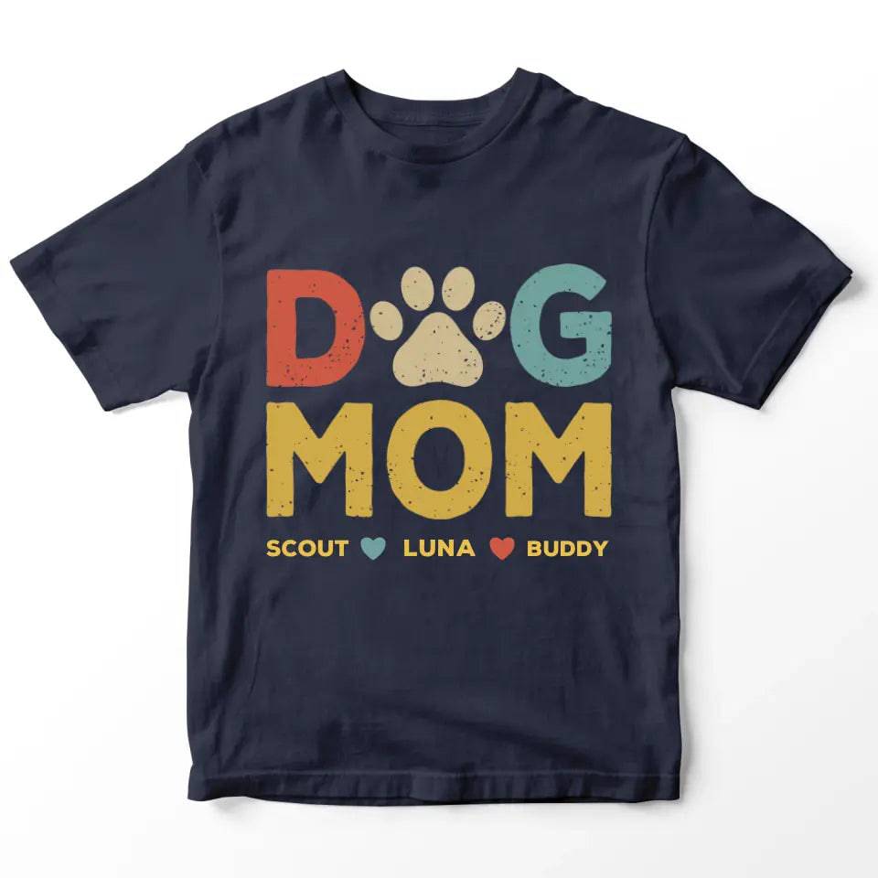 Custom Personalized Names Dog Mom T-Shirt - Shaggy Chic