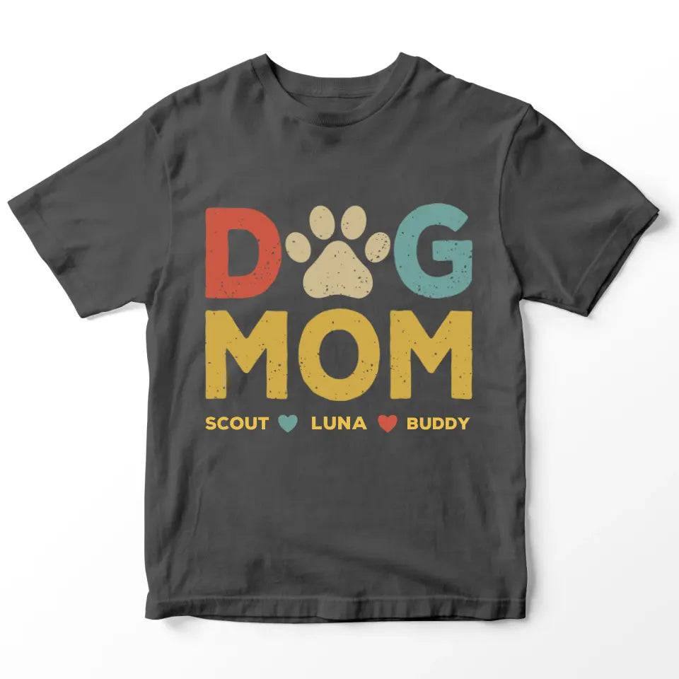 Custom Personalized Names Dog Mom T-Shirt - Shaggy Chic