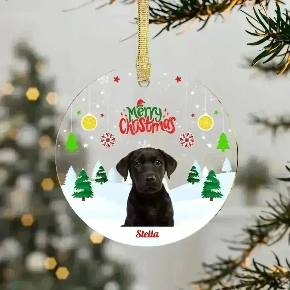 Custom Personalized Pet Clipart Acrylic Ornaments - Shaggy Chic