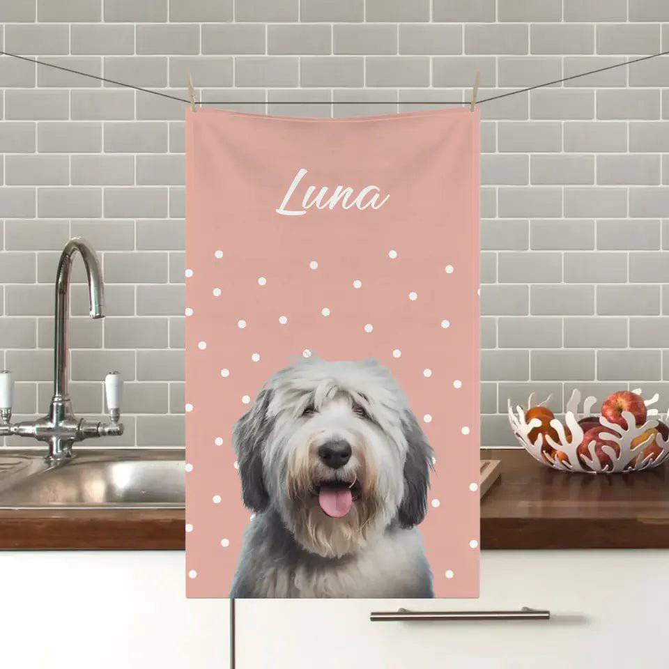 Custom Personalized Pet Photo Kitchen Towel - Shaggy Chic