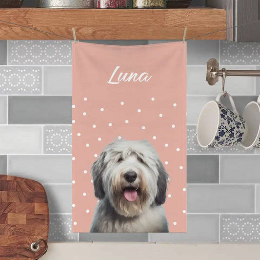 Custom Personalized Pet Photo Kitchen Towel - Shaggy Chic