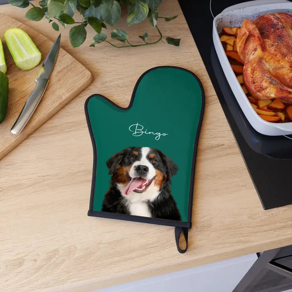 Custom Personalized Pet Photo Oven Glove - Gift for Pet Lovers - Shaggy Chic