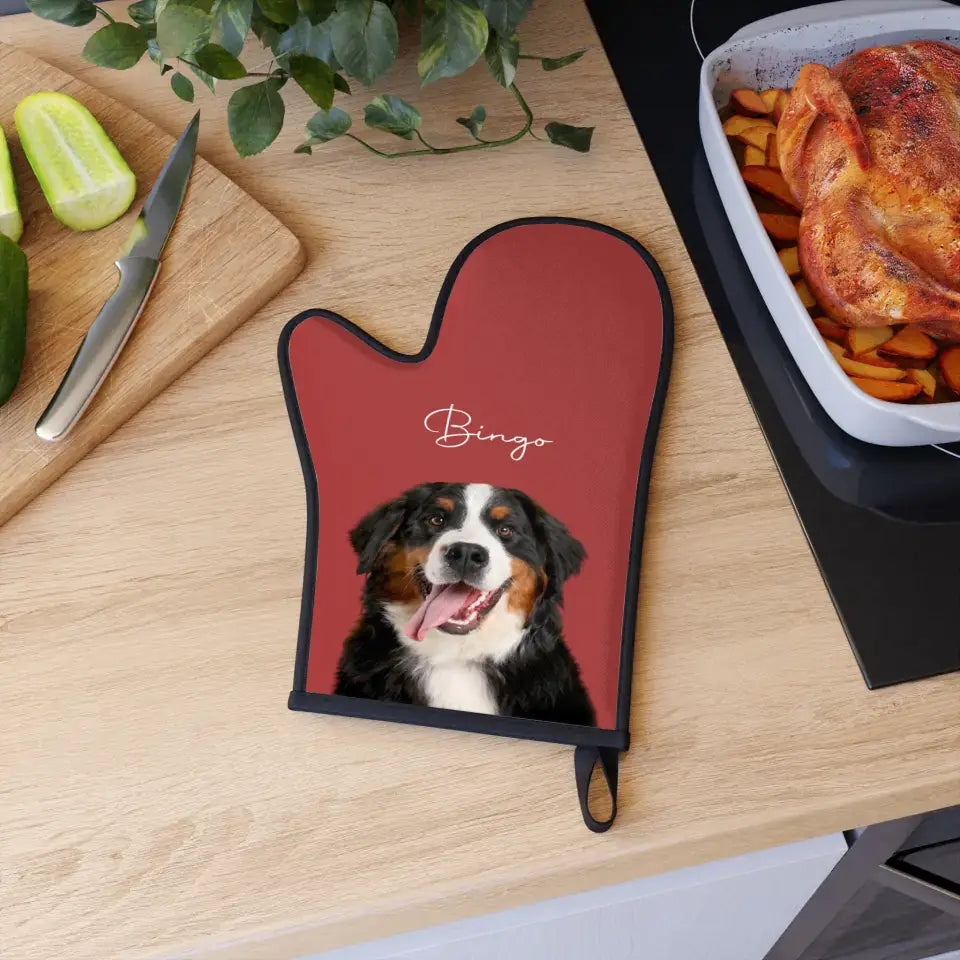 Custom Personalized Pet Photo Oven Glove - Gift for Pet Lovers - Shaggy Chic