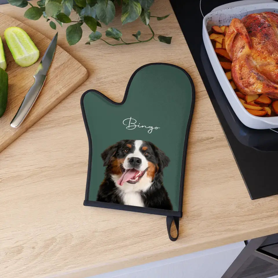 Custom Personalized Pet Photo Oven Glove - Gift for Pet Lovers - Shaggy Chic