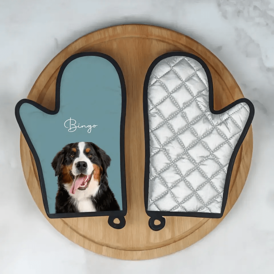 Custom Personalized Pet Photo Oven Glove - Gift for Pet Lovers - Shaggy Chic