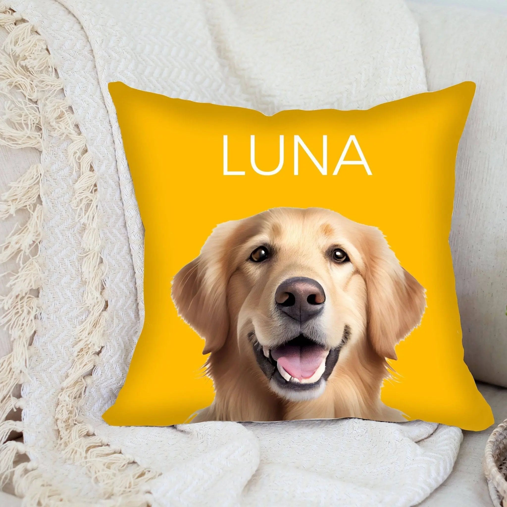 Custom Personalized Pet Photo Pillow - Shaggy Chic