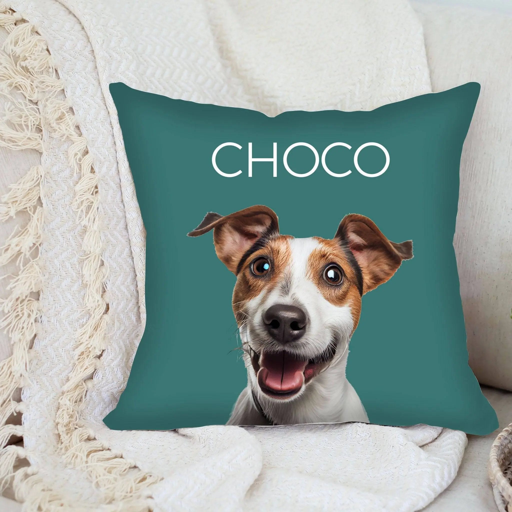 Custom Personalized Pet Photo Pillow - Shaggy Chic