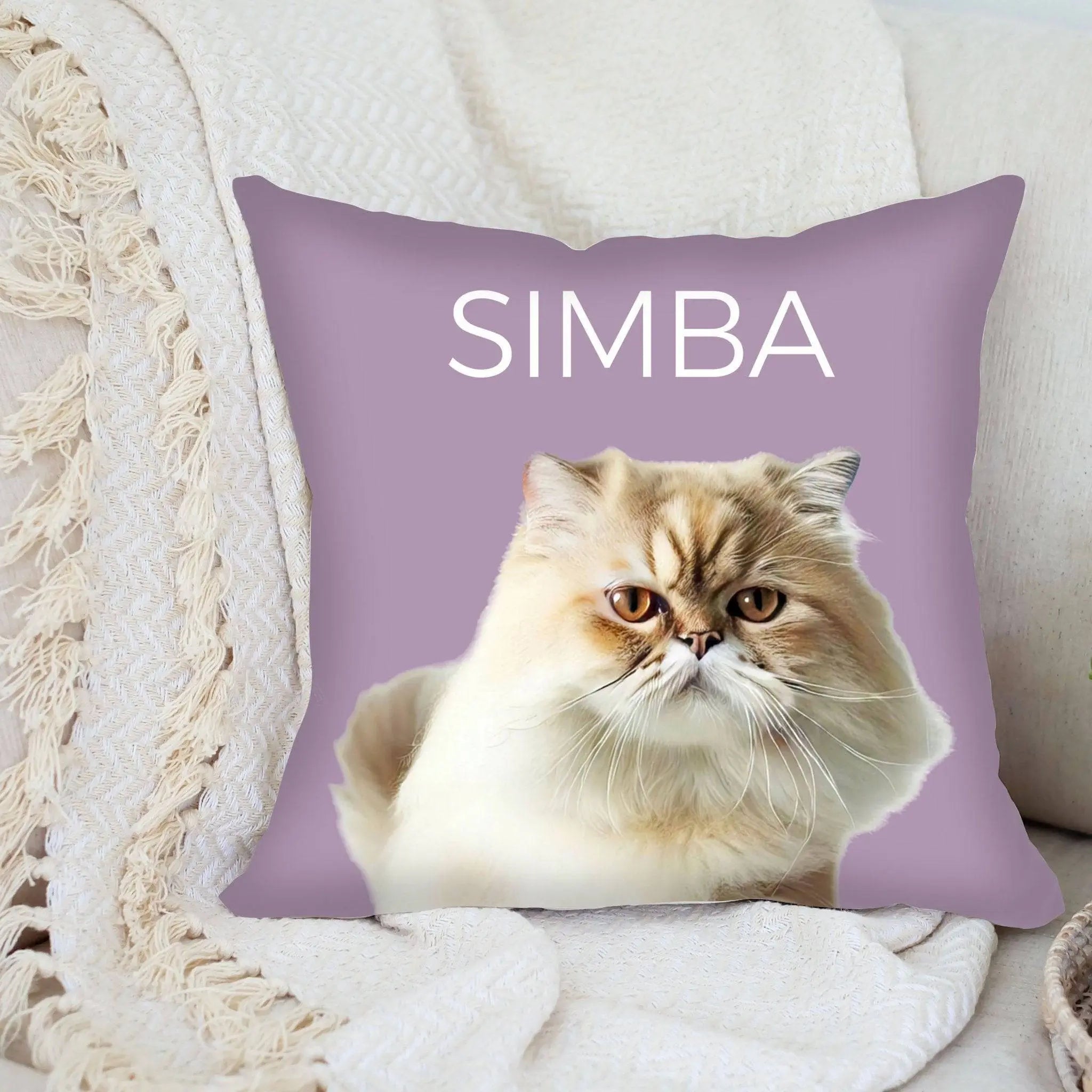 Custom Personalized Pet Photo Pillow - Shaggy Chic
