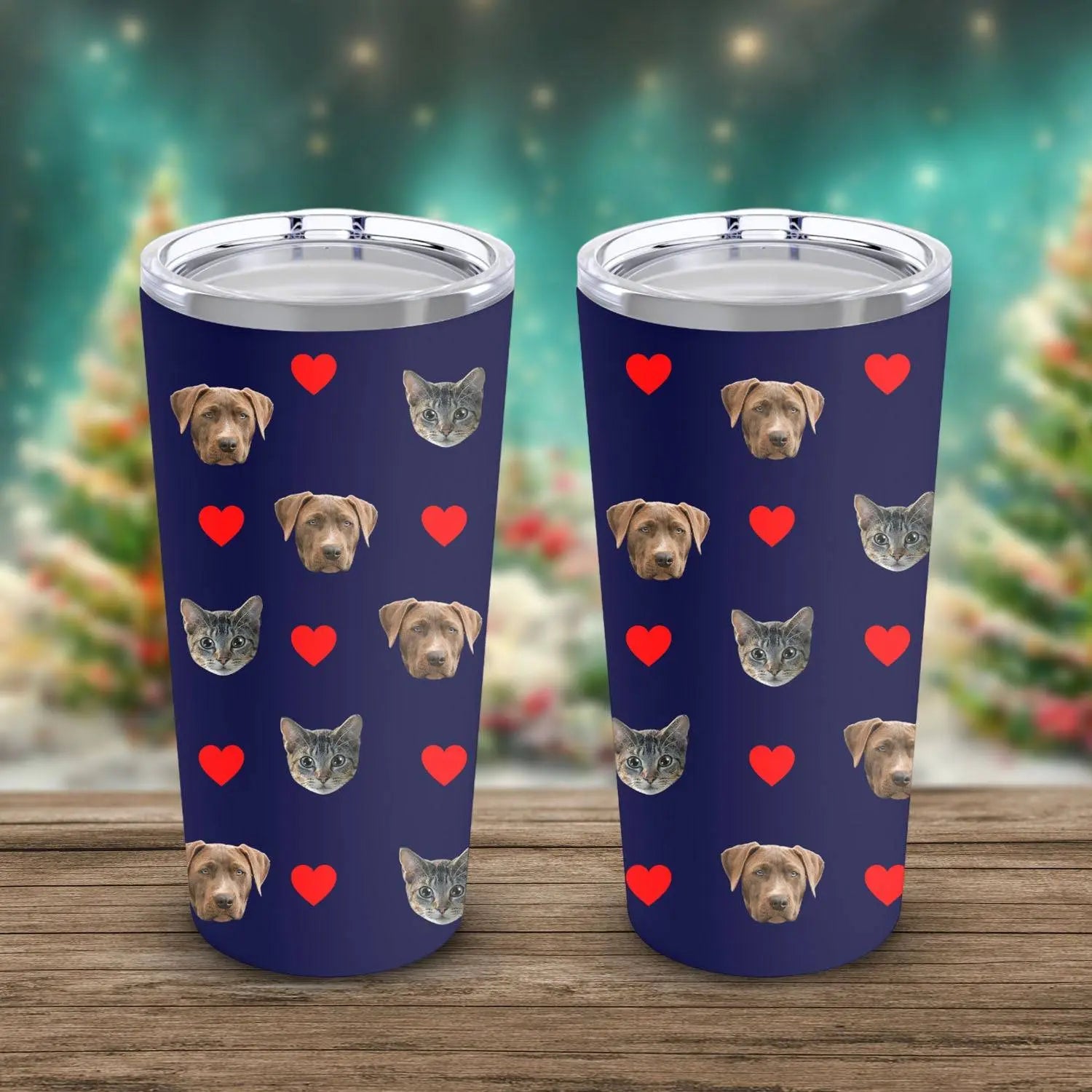 Custom Personalized Pet Photo Tumbler - Shaggy Chic