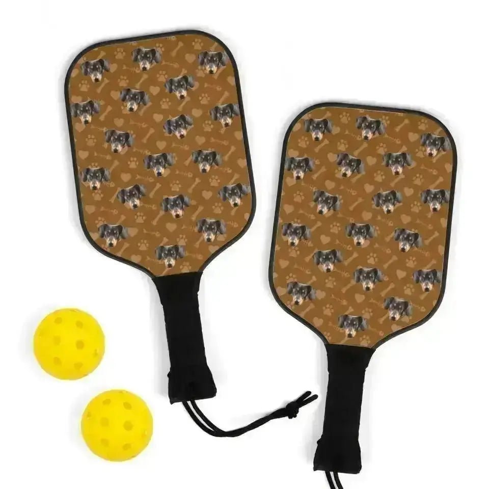 Custom Personalized Photo Dog Pickleball Kit - Shaggy Chic