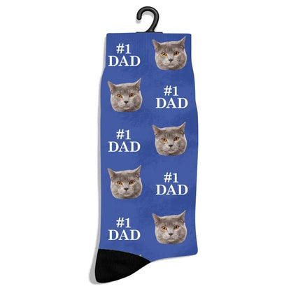 Custom Personalized Photo Socks - Gift for Men, Cat Dad & Dog Dad - Shaggy Chic