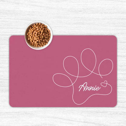 Customized Name Pet Food Mats - Shaggy Chic