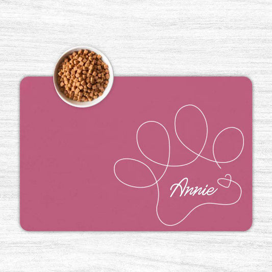 Customized Name Pet Food Mats - Shaggy Chic