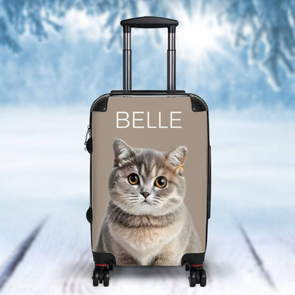 Customized Pet Suitcase  - Carry On with Wheels on Adventures with Pet Love - Shaggy Chic