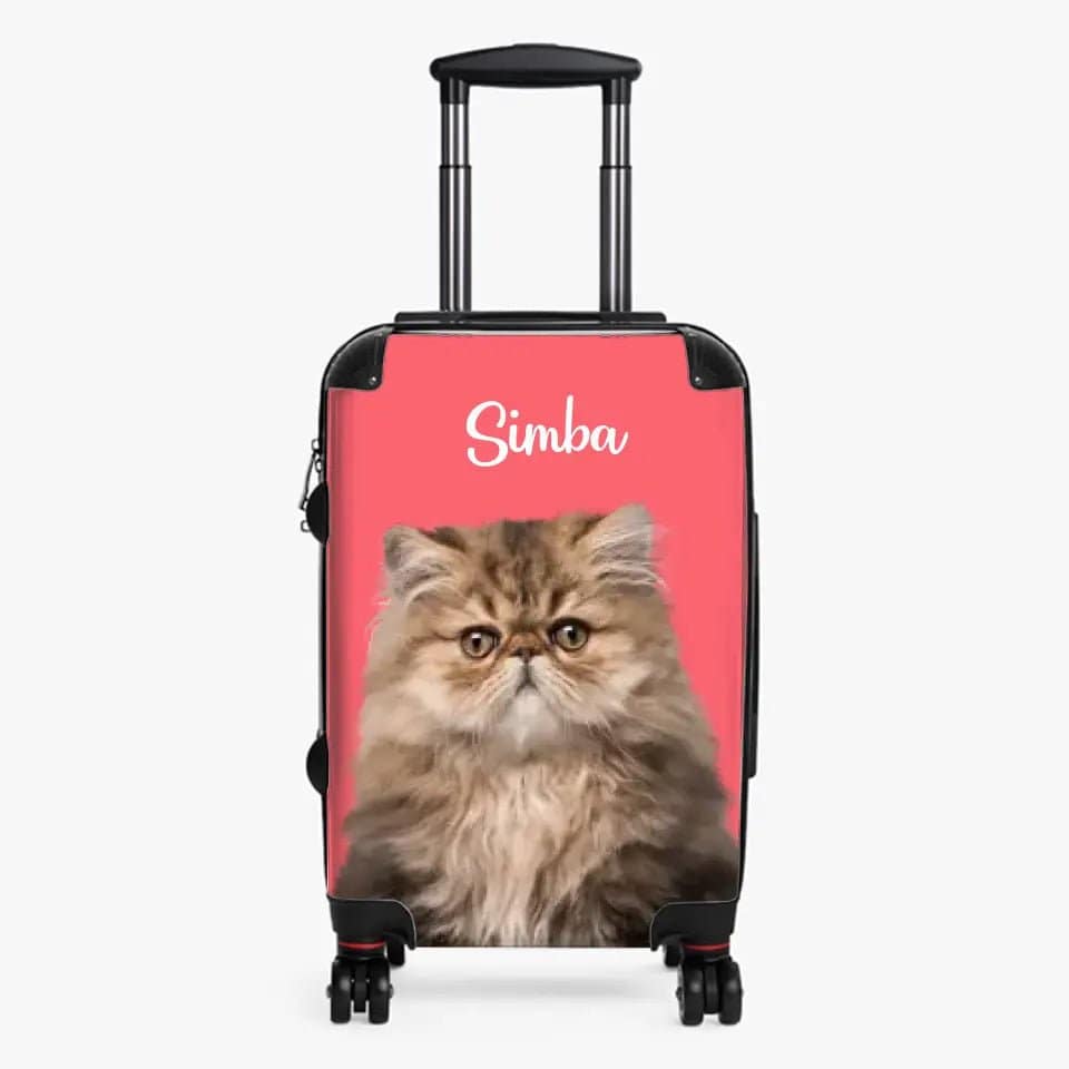 Customized Pet Suitcase  - Carry On with Wheels on Adventures with Pet Love - Shaggy Chic