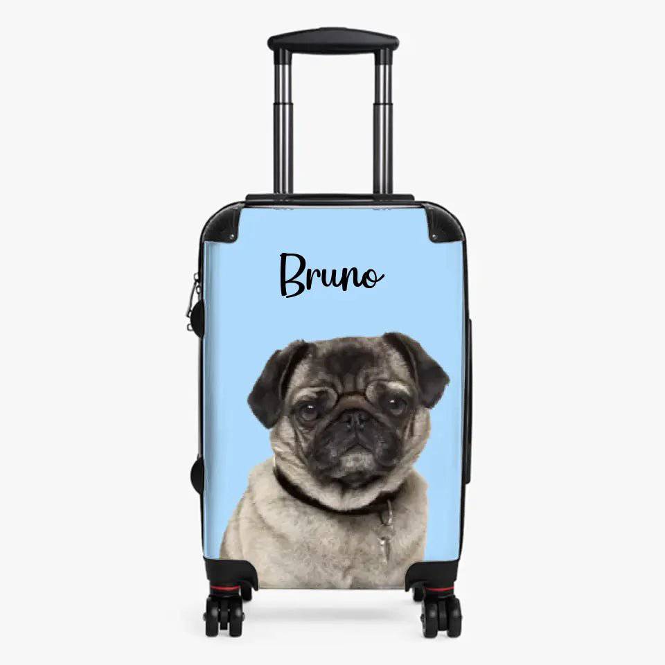 Customized Pet Suitcase  - Carry On with Wheels on Adventures with Pet Love - Shaggy Chic