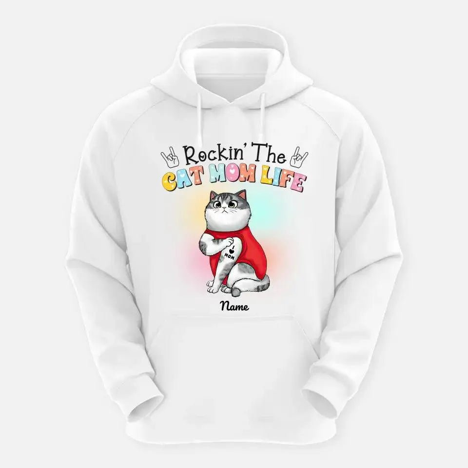 Customized Rockin The Cat Mom T-shirt - Shaggy Chic