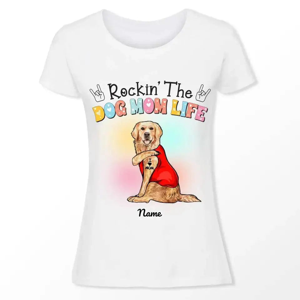 Customized Rockin The Dog Mom T-Shirt - Shaggy Chic