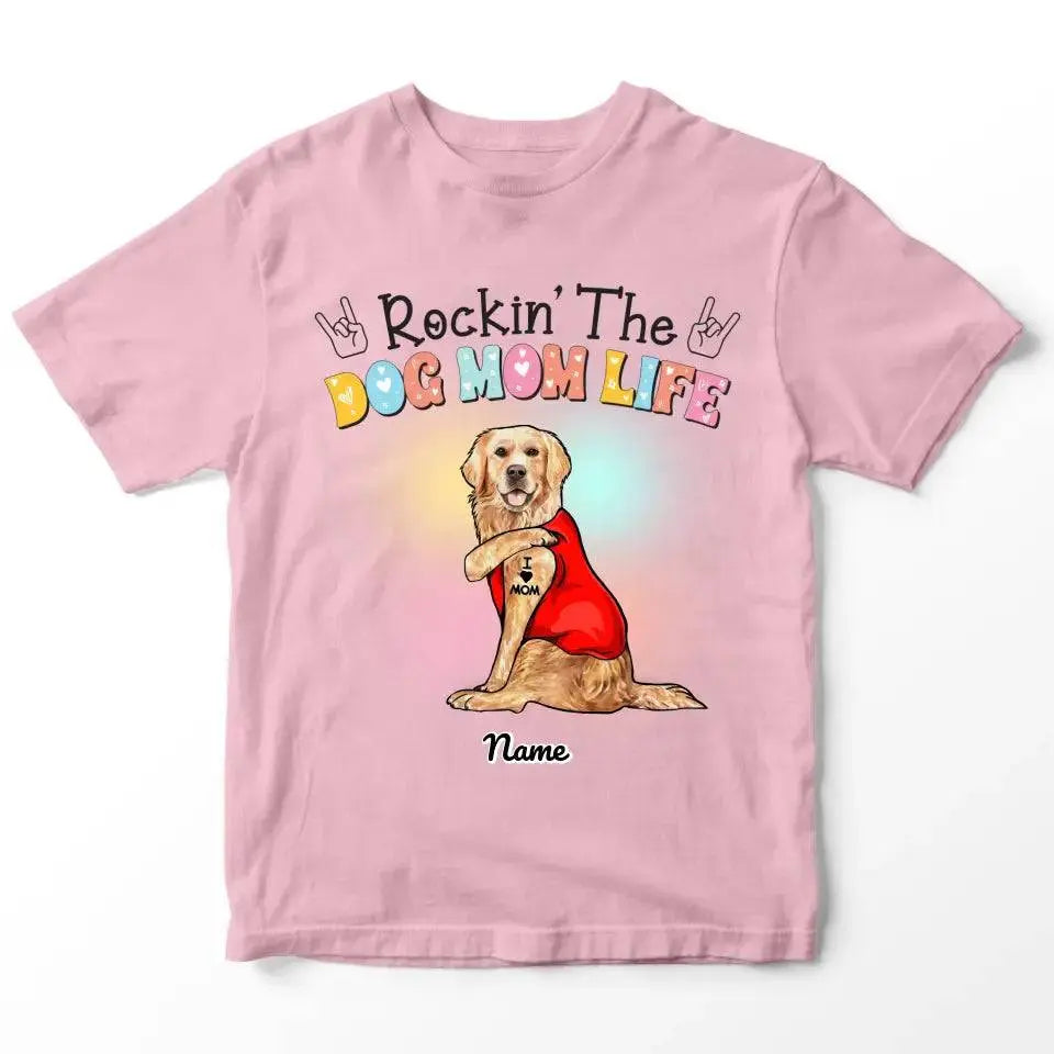 Customized Rockin The Dog Mom T-Shirt - Shaggy Chic