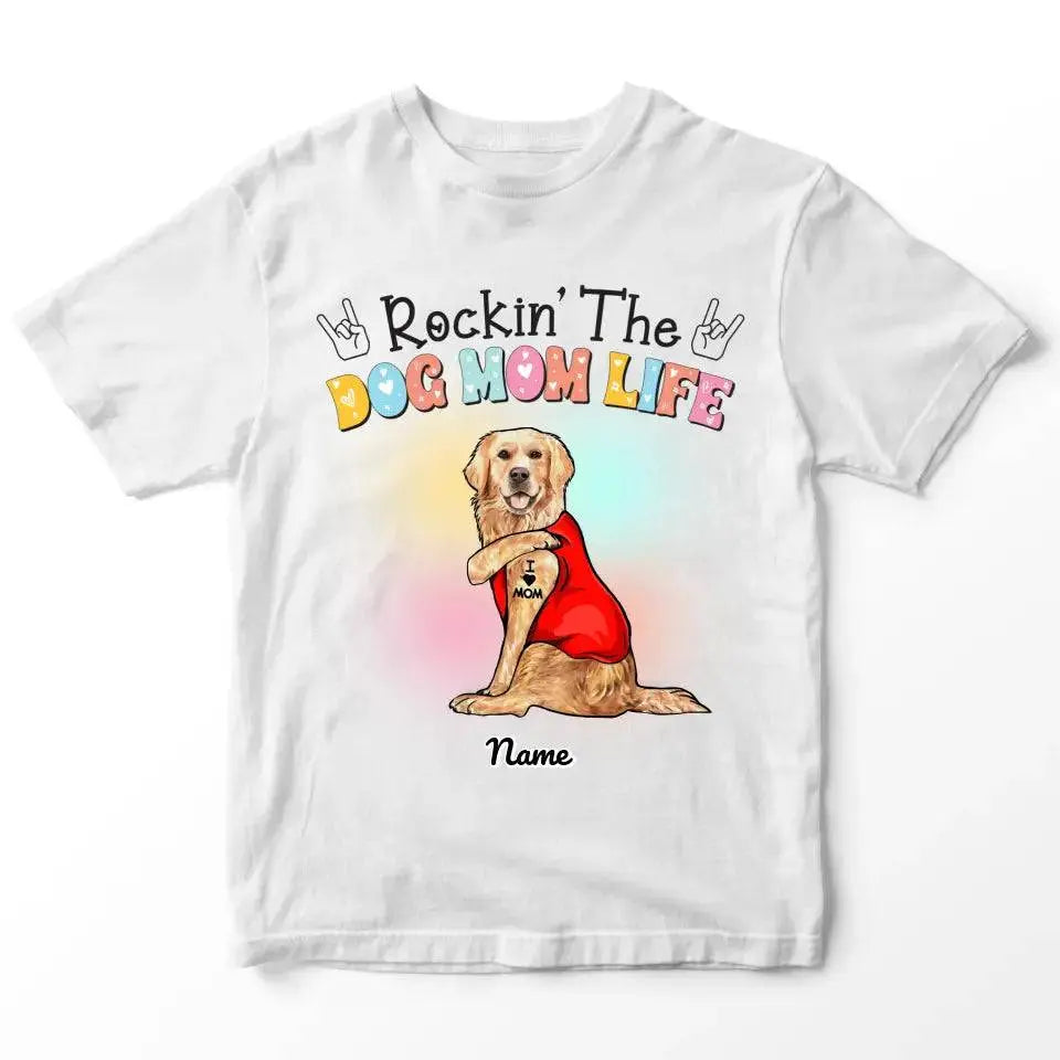 Customized Rockin The Dog Mom T-Shirt - Shaggy Chic