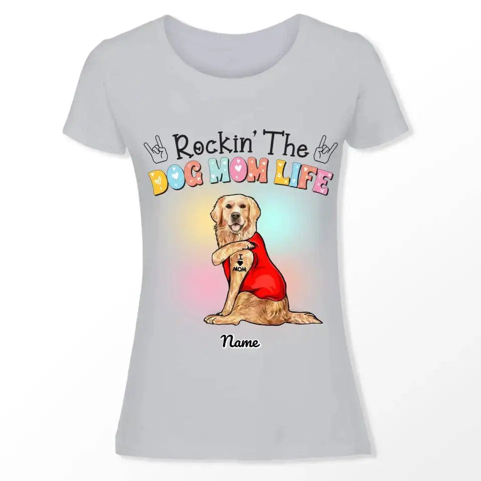 Customized Rockin The Dog Mom T-Shirt - Shaggy Chic