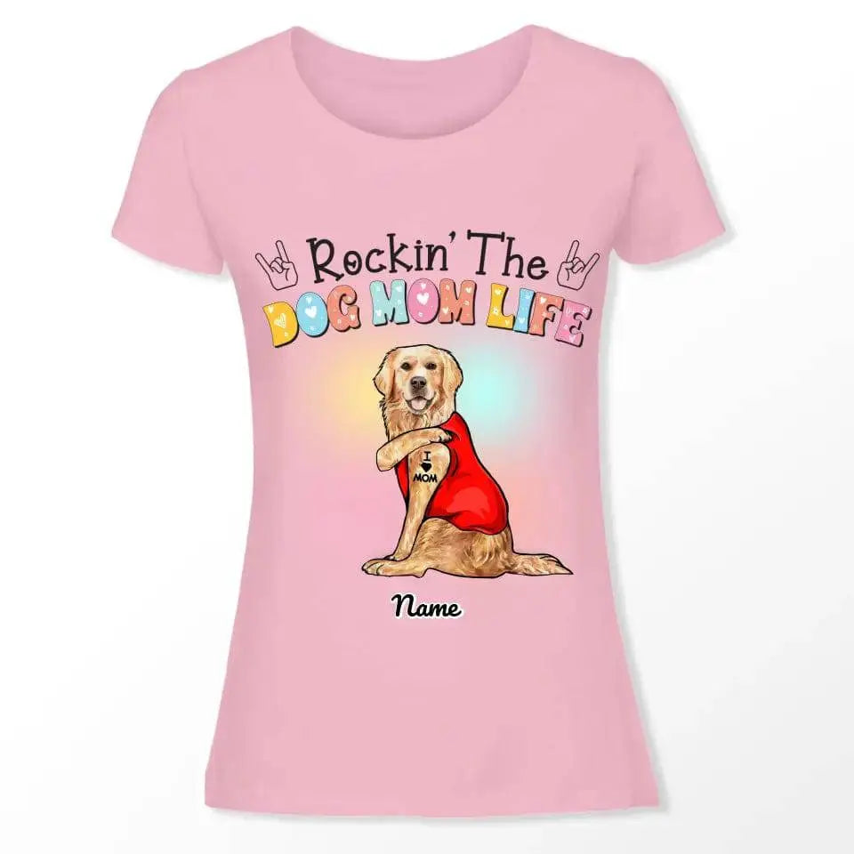 Customized Rockin The Dog Mom T-Shirt - Shaggy Chic