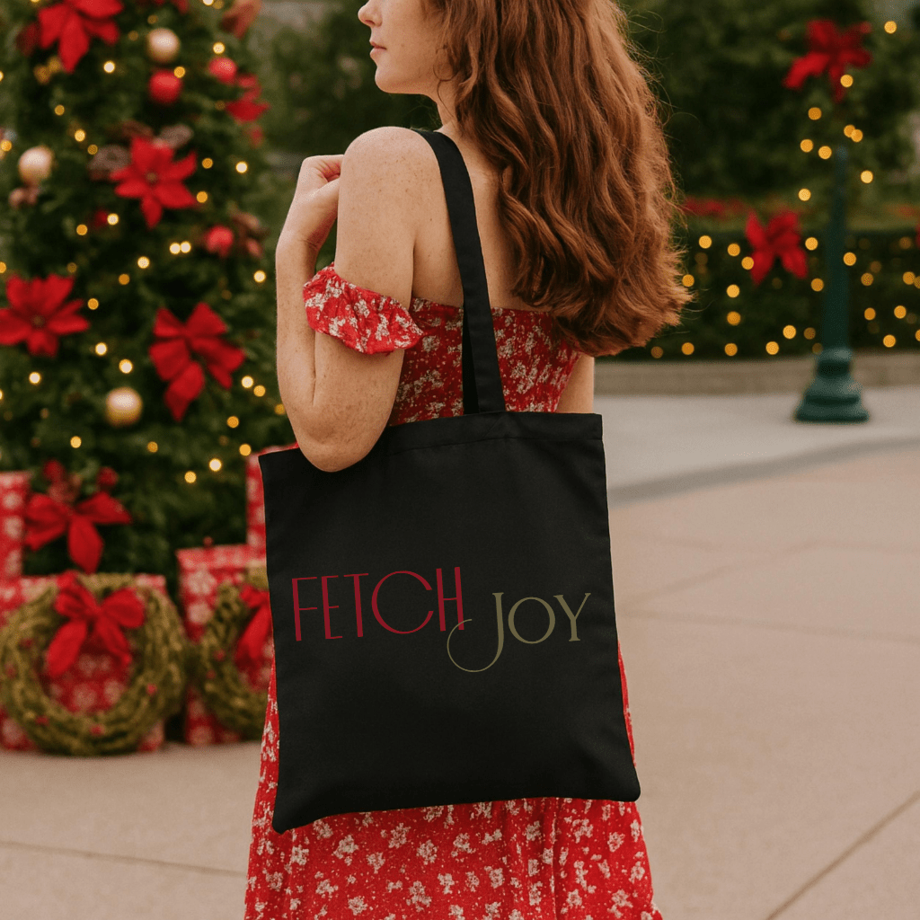 Fetch Joy Canvas Tote Bag – Dog Lover Reusable Market Bag - Shaggy Chic