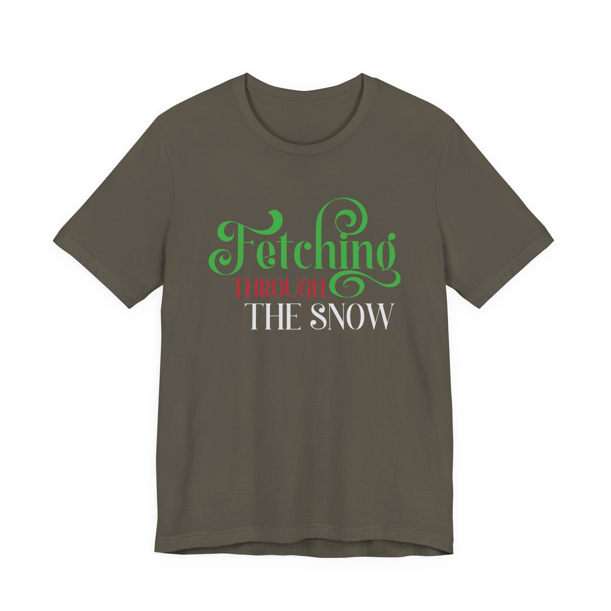 Fetching Through the Snow T-Shirt — Holiday Dog Lover Tee - Shaggy Chic