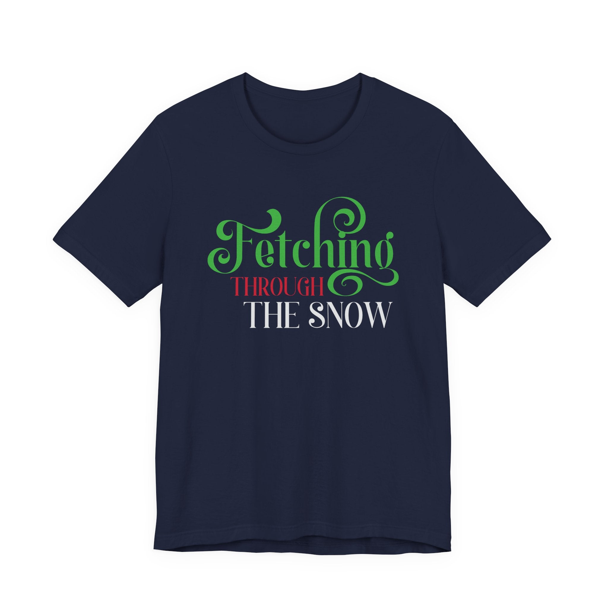 Fetching Through the Snow T-Shirt — Holiday Dog Lover Tee - Shaggy Chic