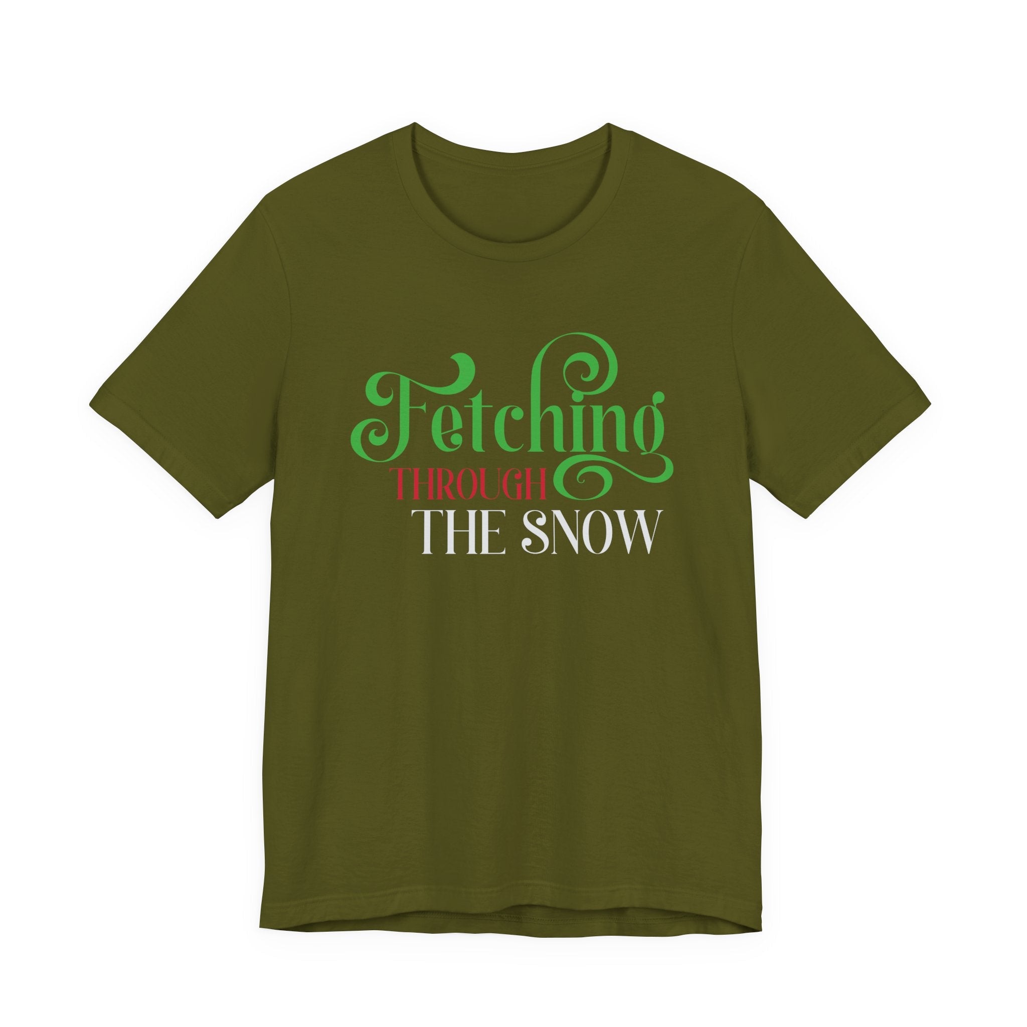 Fetching Through the Snow T-Shirt — Holiday Dog Lover Tee - Shaggy Chic