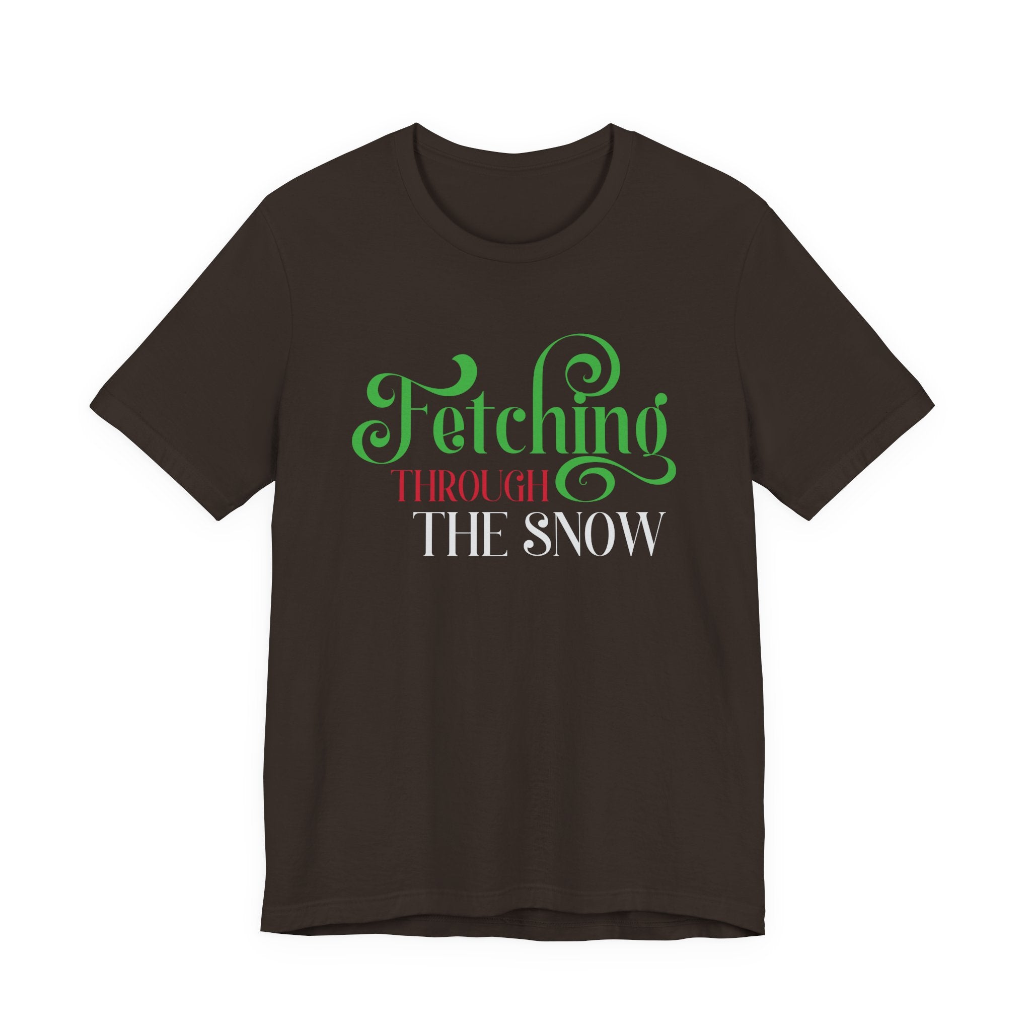 Fetching Through the Snow T-Shirt — Holiday Dog Lover Tee - Shaggy Chic