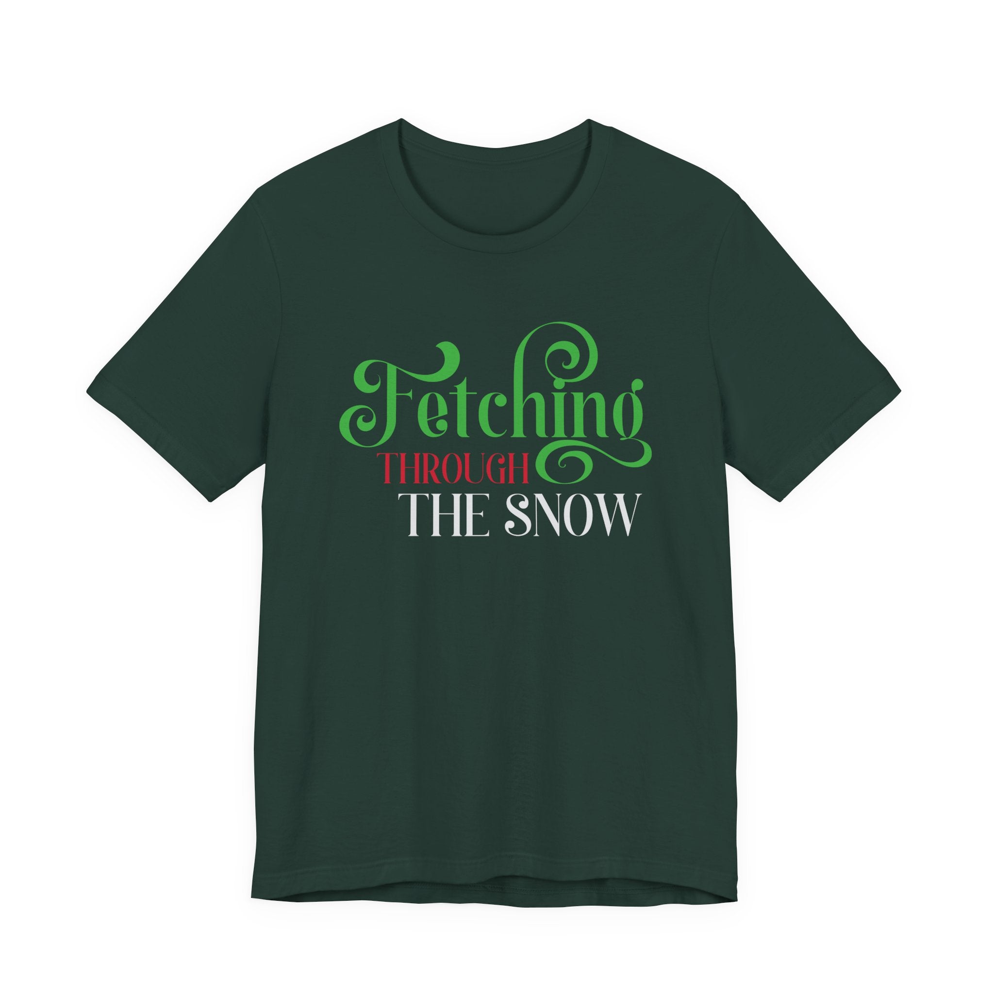 Fetching Through the Snow T-Shirt — Holiday Dog Lover Tee - Shaggy Chic