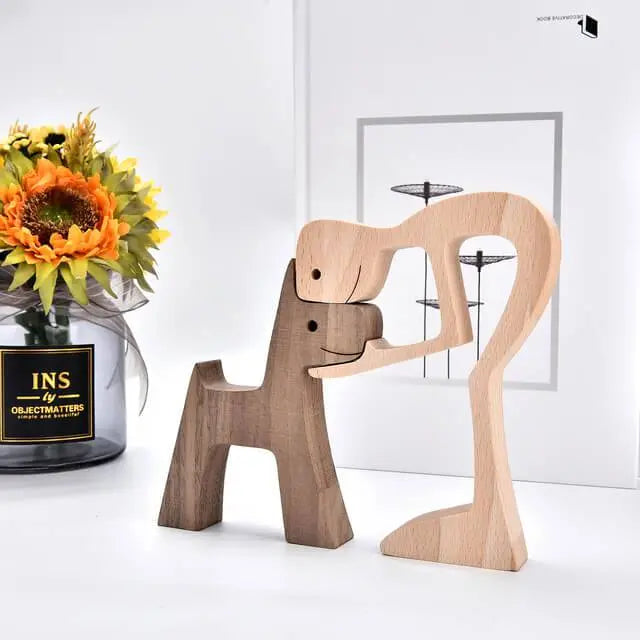 Hand - Carved Wooden Jigsaw Figurine - Hand Carved Pet Lover Gift - Shaggy Chic