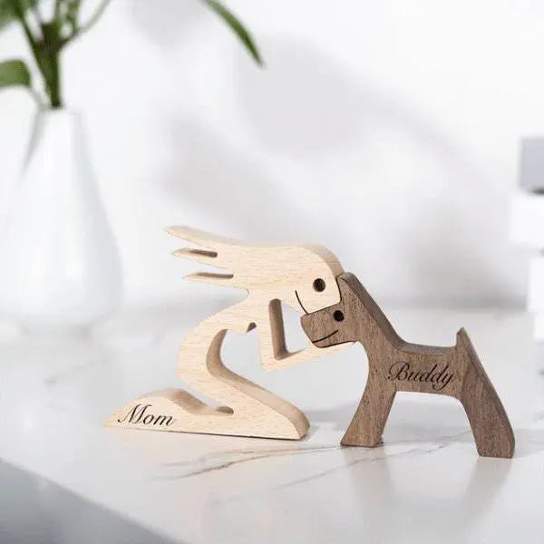 Hand - Carved Wooden Jigsaw Figurine - Hand Carved Pet Lover Gift - Shaggy Chic
