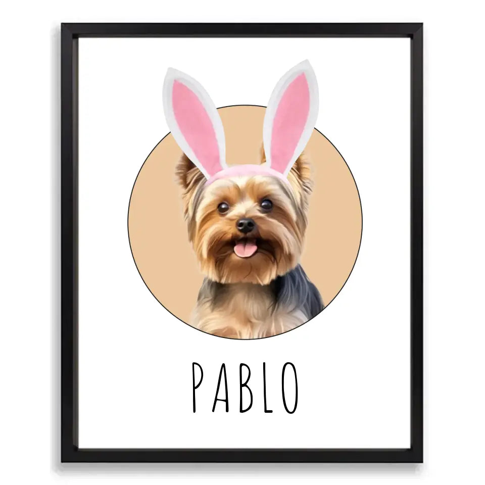 Happy Easter Custom Pet Poster with Frame - Shaggy Chic