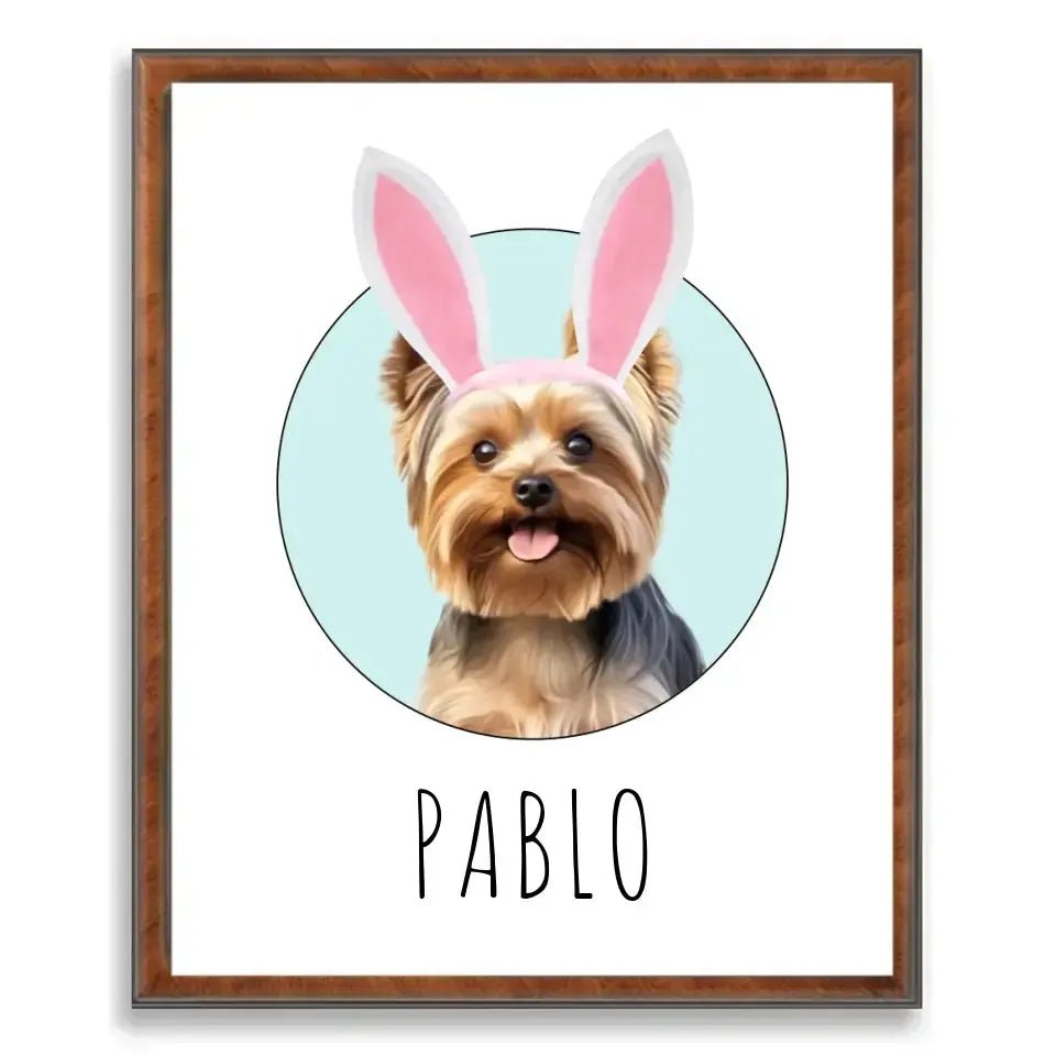 Happy Easter Custom Pet Poster with Frame - Shaggy Chic