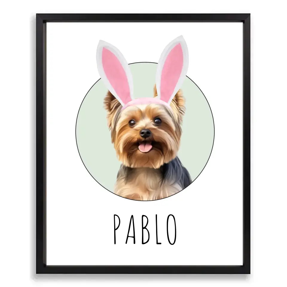 Happy Easter Custom Pet Poster with Frame - Shaggy Chic