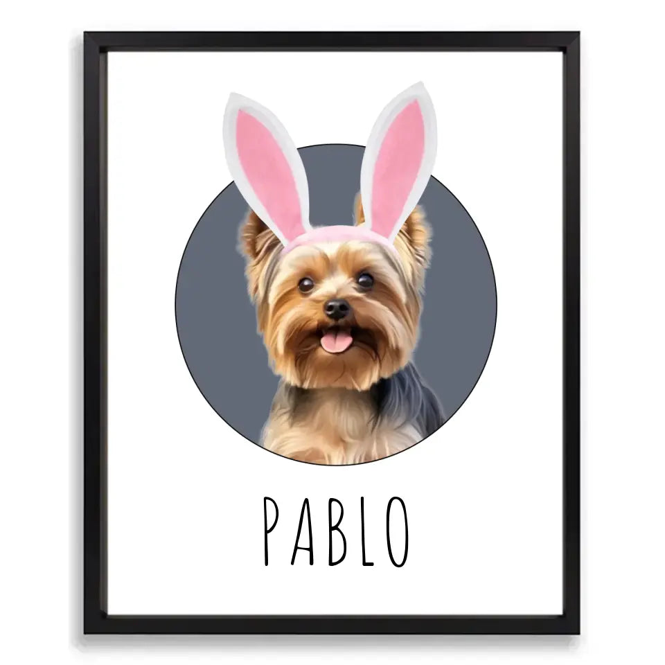 Happy Easter Custom Pet Poster with Frame - Shaggy Chic
