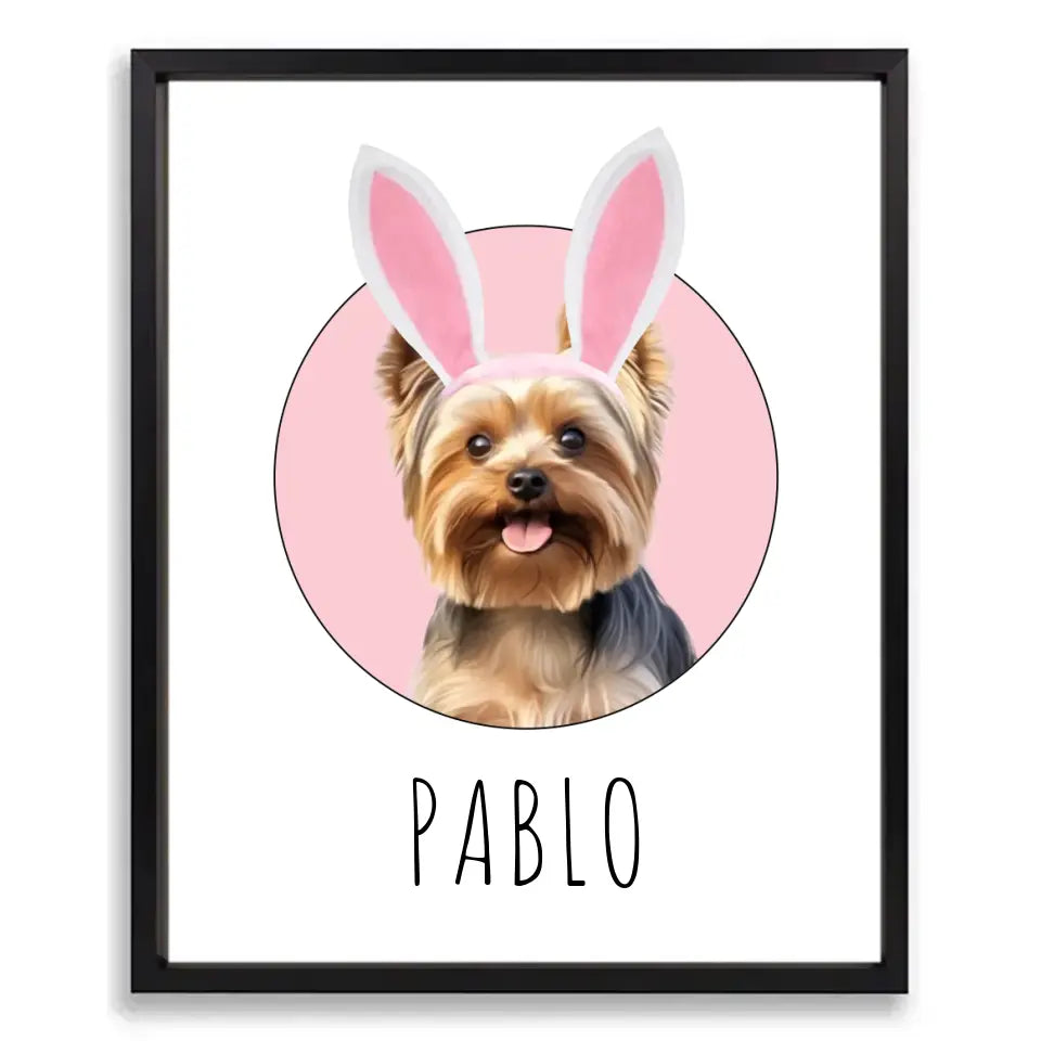 Happy Easter Custom Pet Poster with Frame - Shaggy Chic
